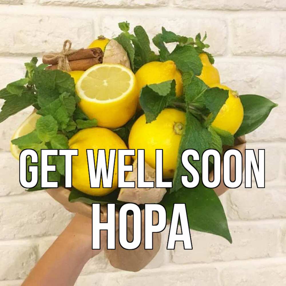 Greetings card с именем, Нора Get well soon витамины Greetings with text for free download 