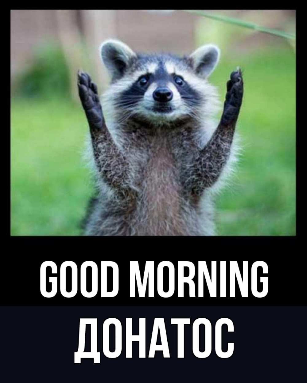 Greetings card с именем, Донатос Good morning хорошее настроение утречком Greetings with text for free download 