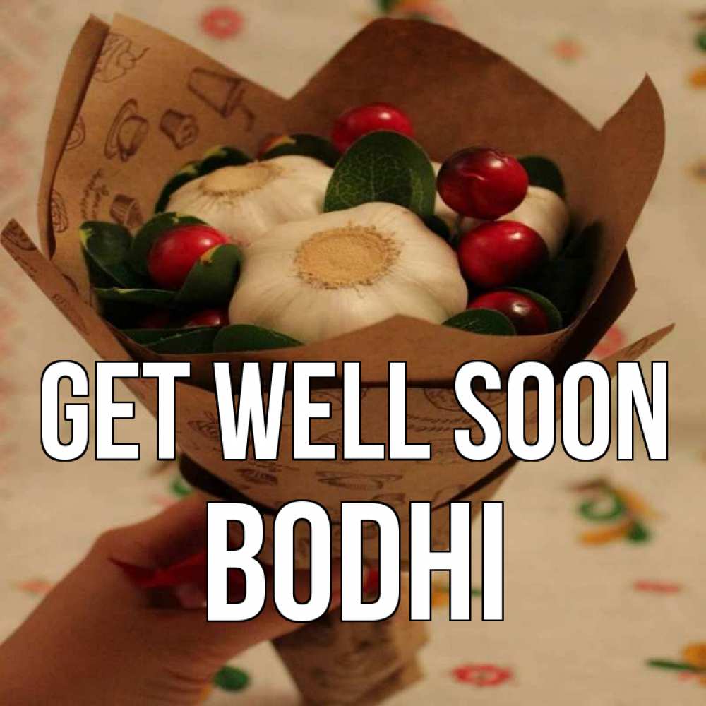 Greetings card с именем, Bodhi Get well soon букет из фитонцидов и витамина c Greetings with text for free download 