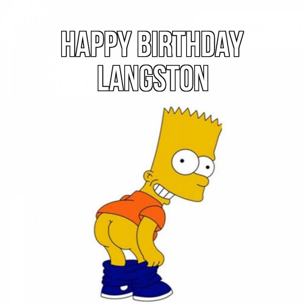 Greetings card с именем, Langston Happy Birthday прикольные поздравления Greetings with text for free download 