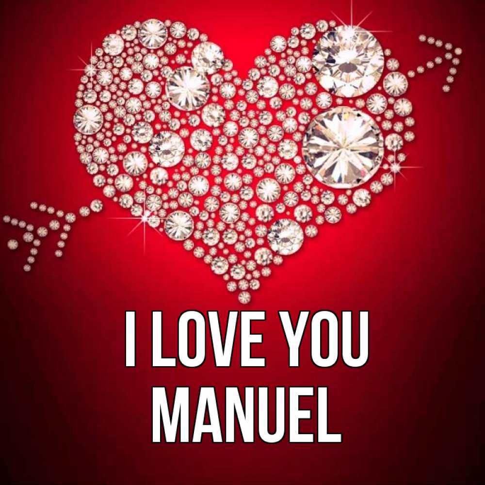 Greetings card с именем, Manuel I love you стрела купидона Greetings with text for free download 