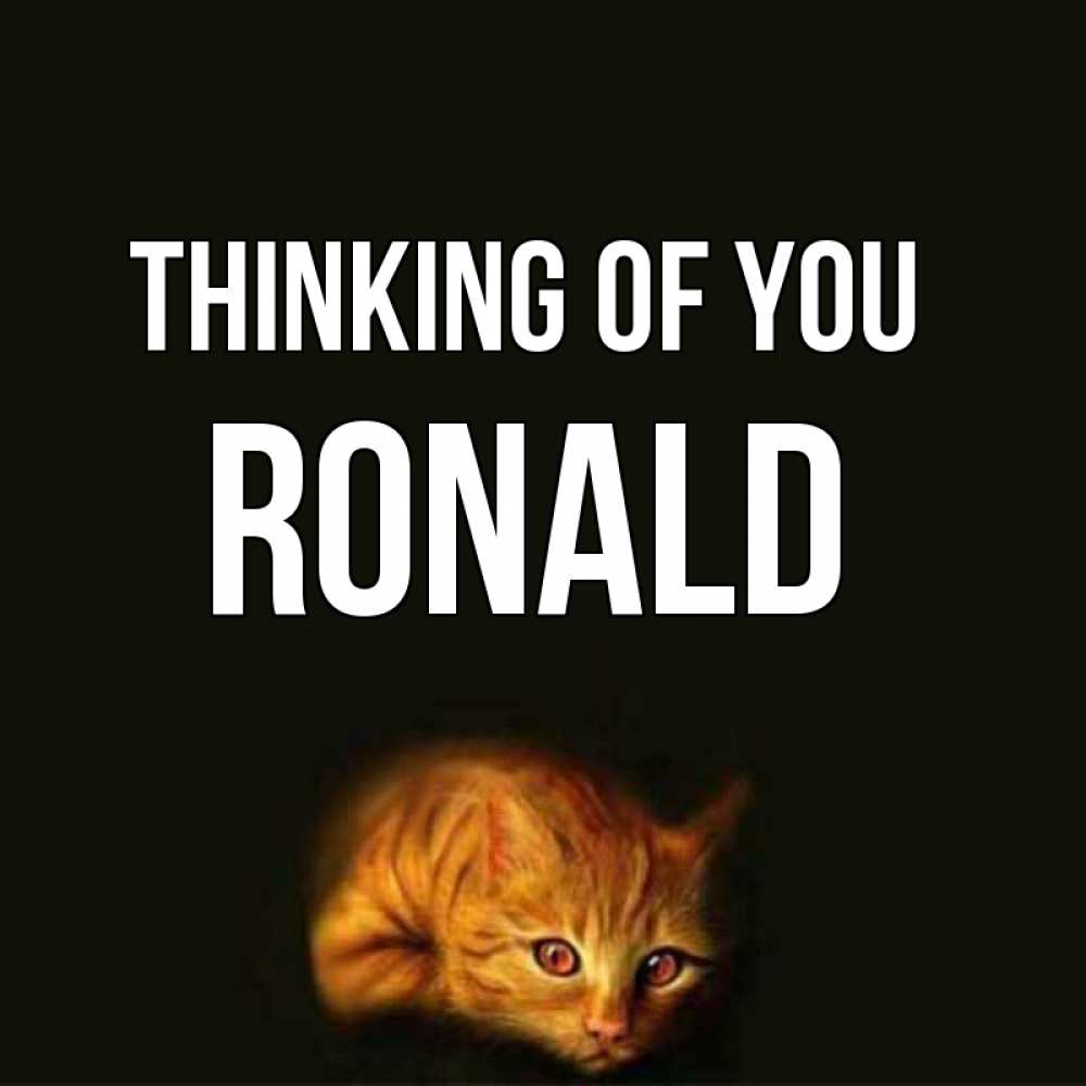 Greetings card с именем, Ronald Thinking of you рыжий Greetings with text for free download 
