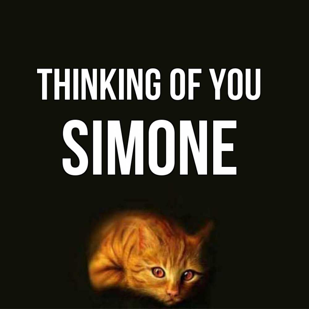Greetings card с именем, Simone Thinking of you рыжий Greetings with text for free download 