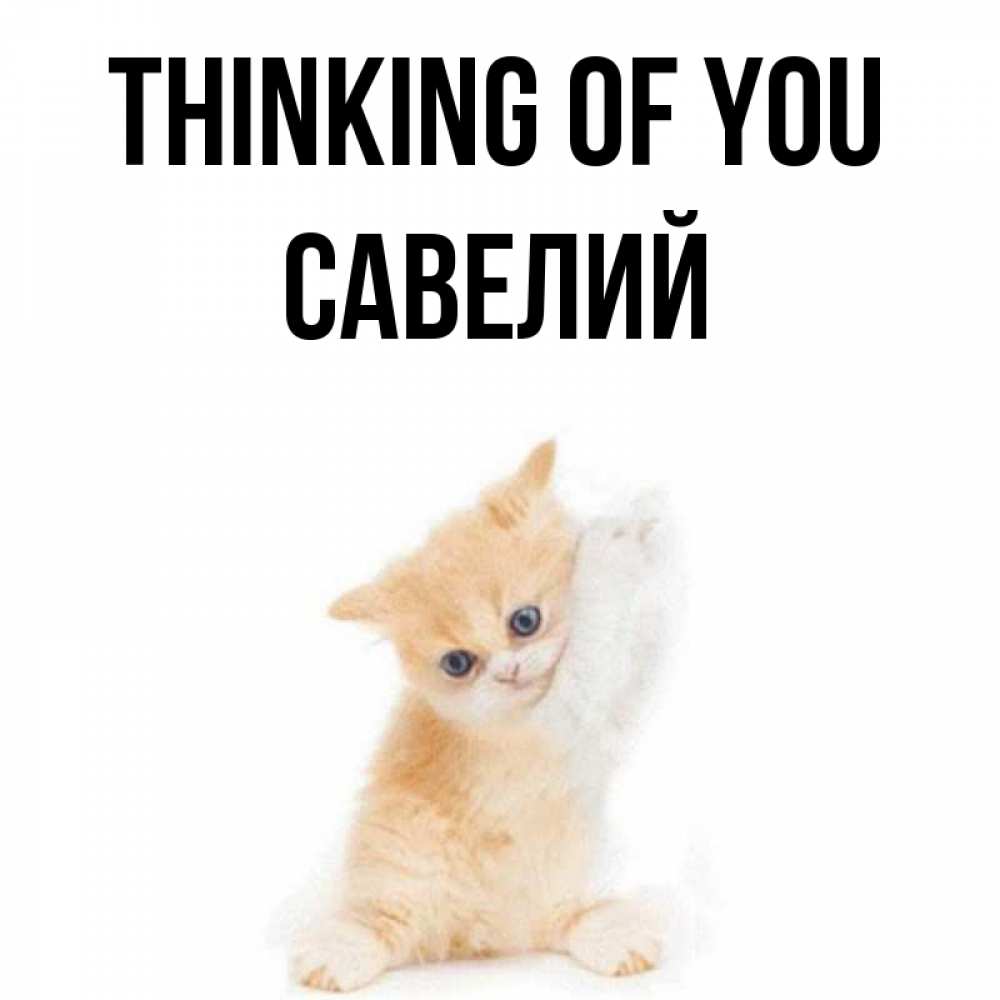 Greetings card с именем, Савелий Thinking of you зверушки и милота Greetings with text for free download 