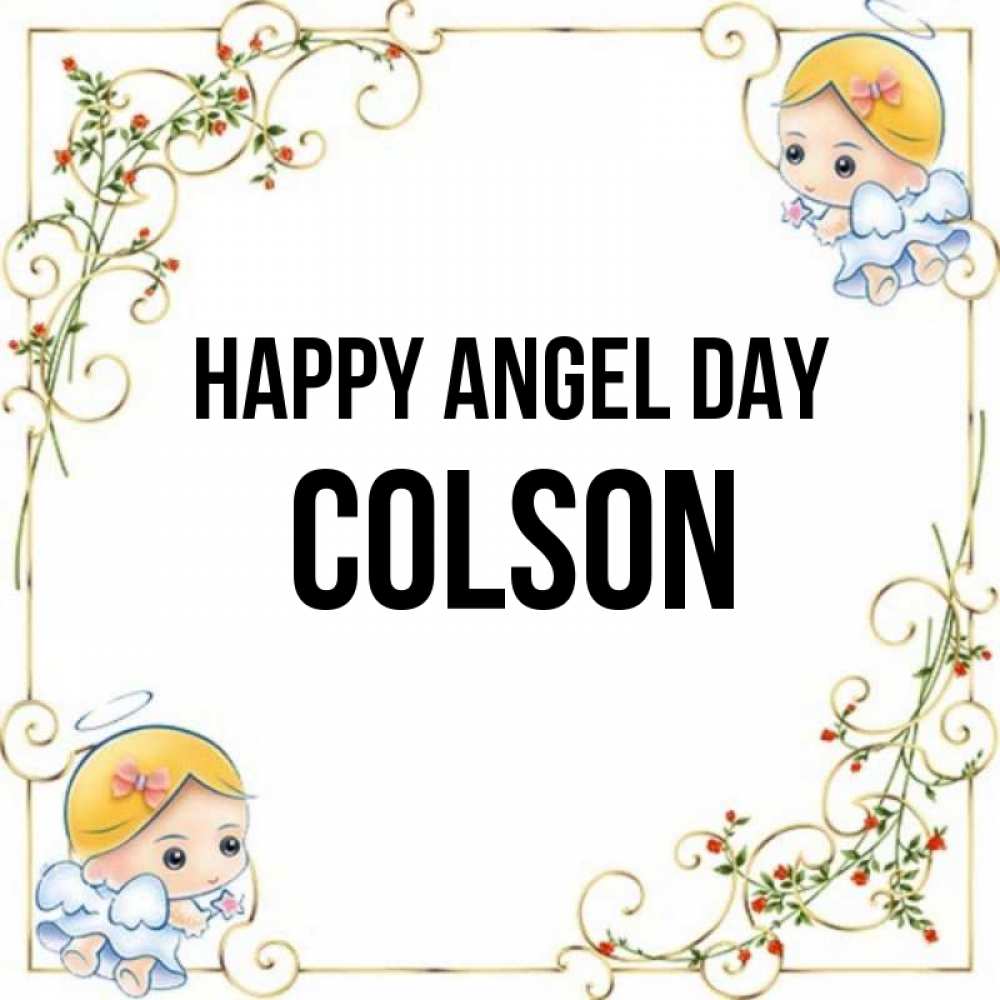 Greetings card с именем, Colson happy angel day девочки ангелы Greetings with text for free download 