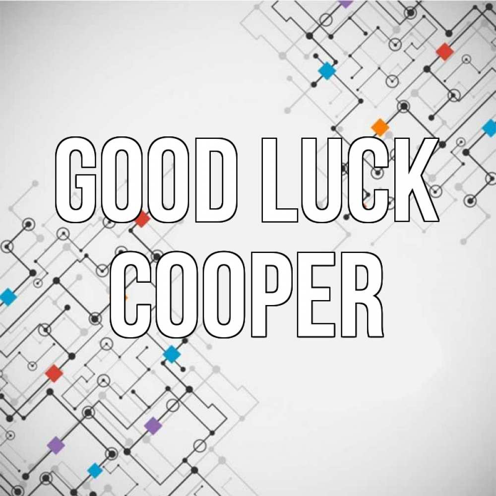 Greetings card с именем, Cooper Good luck на удач Greetings with text for free download 