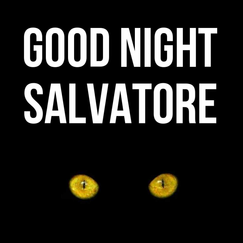 Greetings card с именем, Salvatore Good night сладких снов бесстрашный мой дружочек Greetings with text for free download 