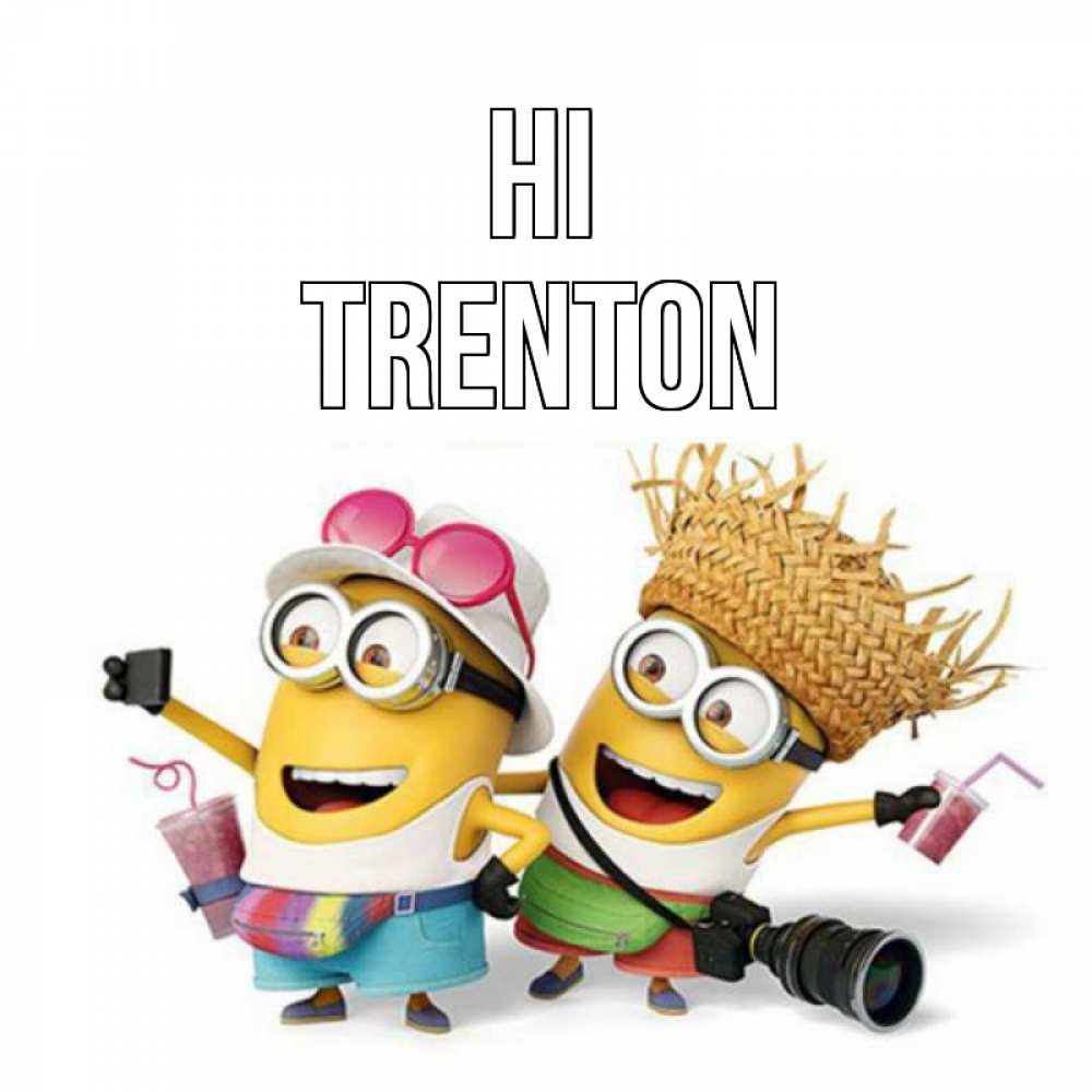 Greetings card с именем, Trenton Hi привет от желтеньких Greetings with text for free download 