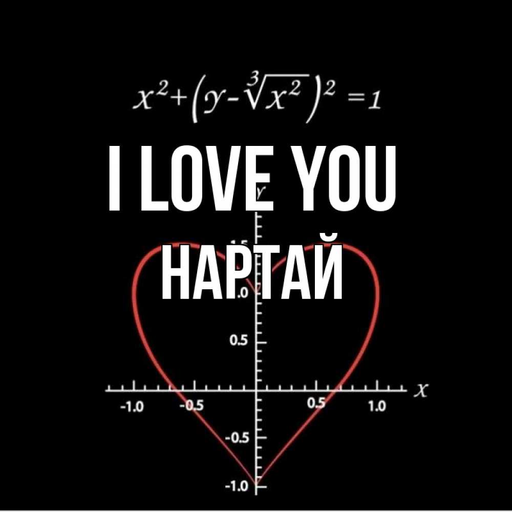 Greetings card с именем, Нартай I love you сердечная формула Greetings with text for free download 