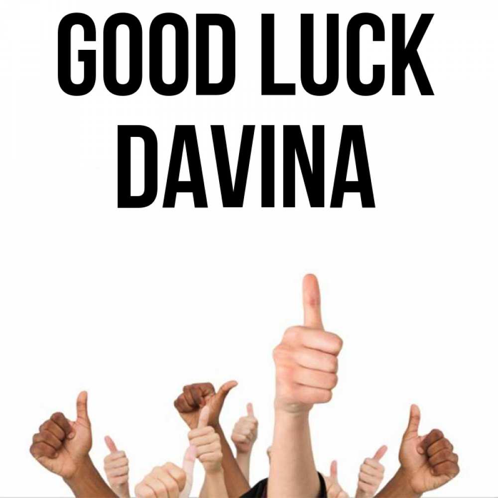 Greetings card с именем, Davina Good luck молодцом Greetings with text for free download 