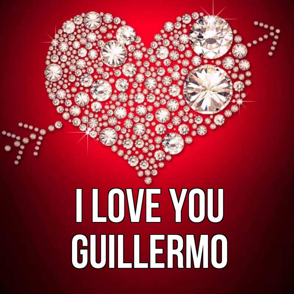 Greetings card с именем, Guillermo I love you стрела купидона Greetings with text for free download 