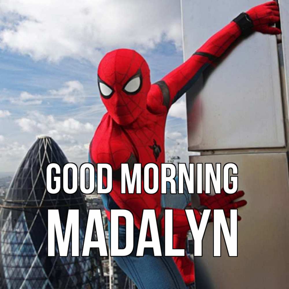 Greetings card с именем, Madalyn Good morning марвел герои Greetings with text for free download 