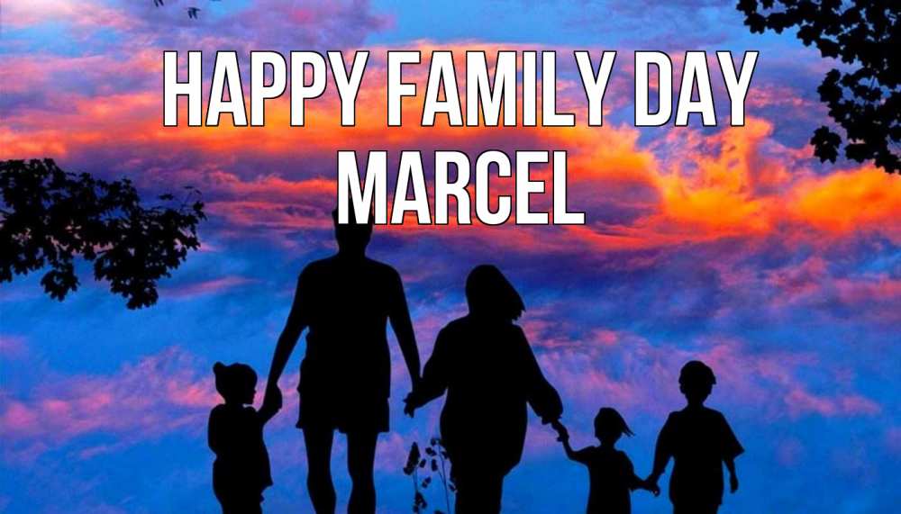 Greetings card с именем, Marcel happy family day семья Greetings with text for free download 