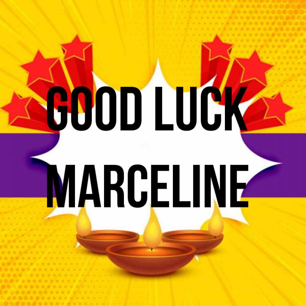 Greetings card с именем, Marceline Good luck векторное изображение Greetings with text for free download 