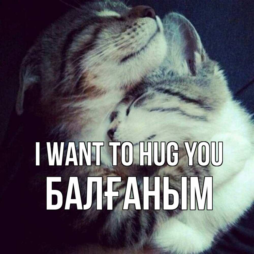 Greetings card с именем, БАЛҒАНЫМ I want to hug you полосатики Greetings with text for free download 