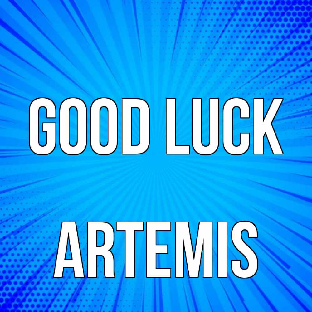 Greetings card с именем, Artemis Good luck на удачу Greetings with text for free download 