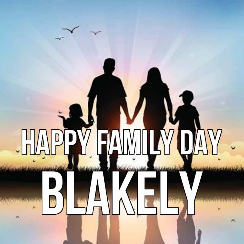 Greetings card с именем, Blakely happy family day сын, дочка, мама, папа, море , закат Greetings with text for free download 
