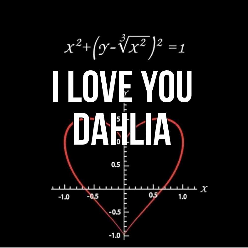 Greetings card с именем, Dahlia I love you сердечная формула Greetings with text for free download 