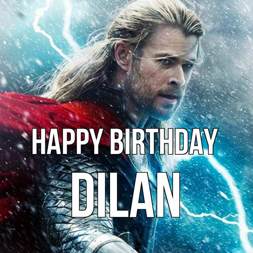 Greetings card с именем, Dilan Happy Birthday марвел боги Greetings with text for free download 