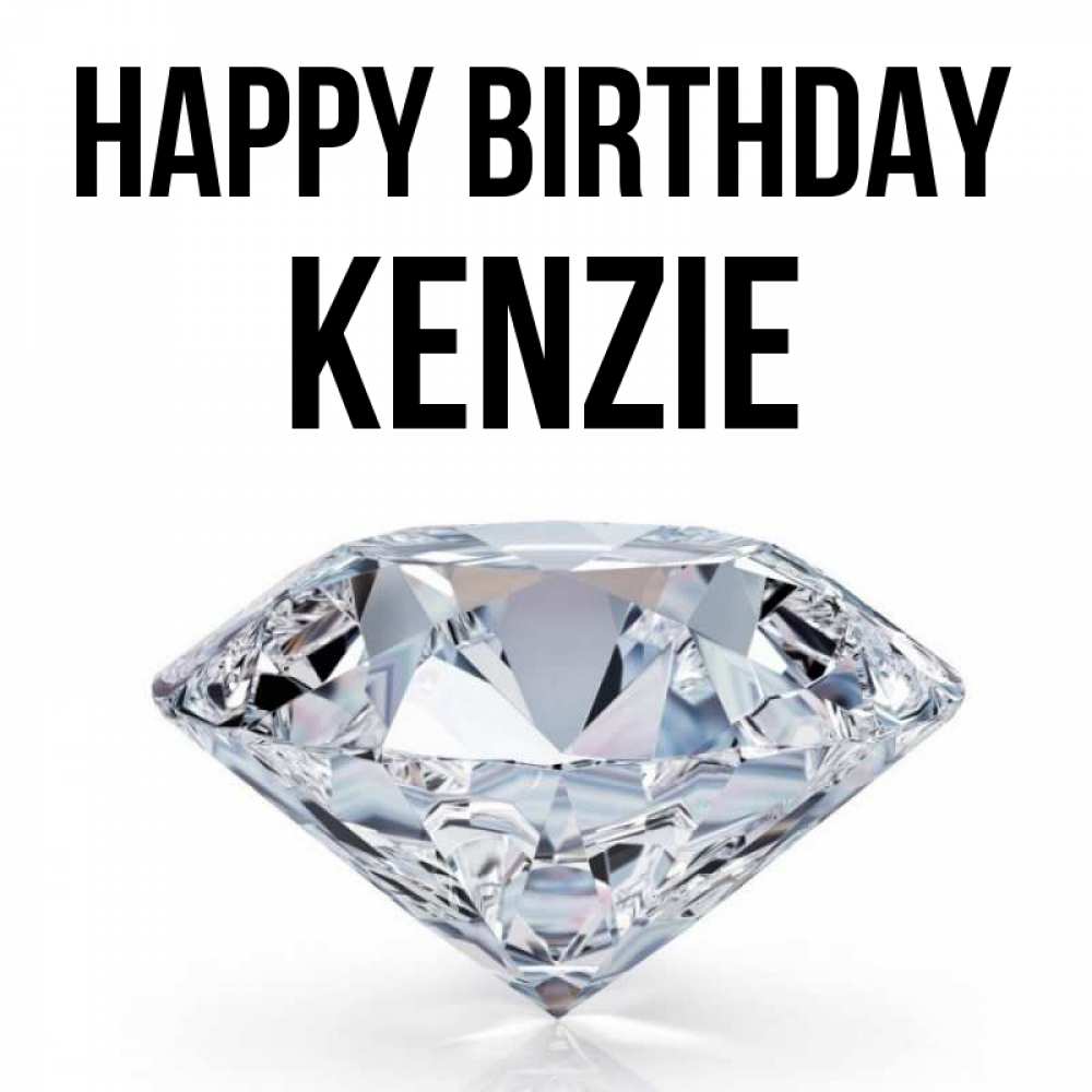 Greetings card с именем, Kenzie Happy Birthday к пожеланием быть богатым Greetings with text for free download 