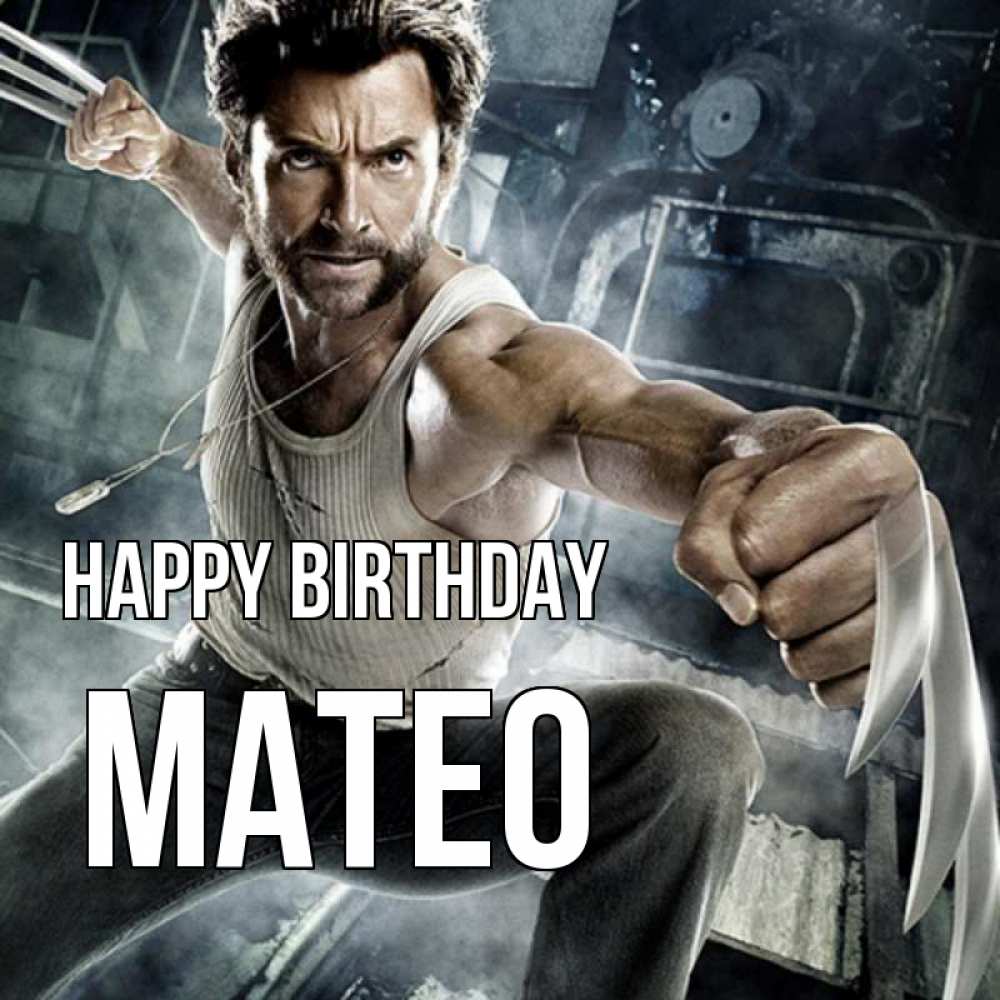 Greetings card с именем, Mateo Happy Birthday супергерой в ярости Greetings with text for free download 