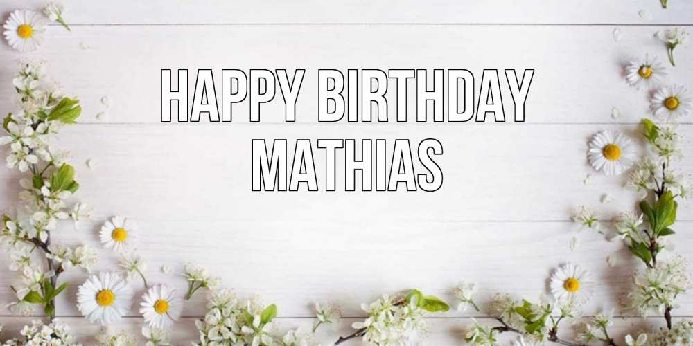Greetings card с именем, Mathias Happy Birthday Воздушные шары Greetings with text for free download 