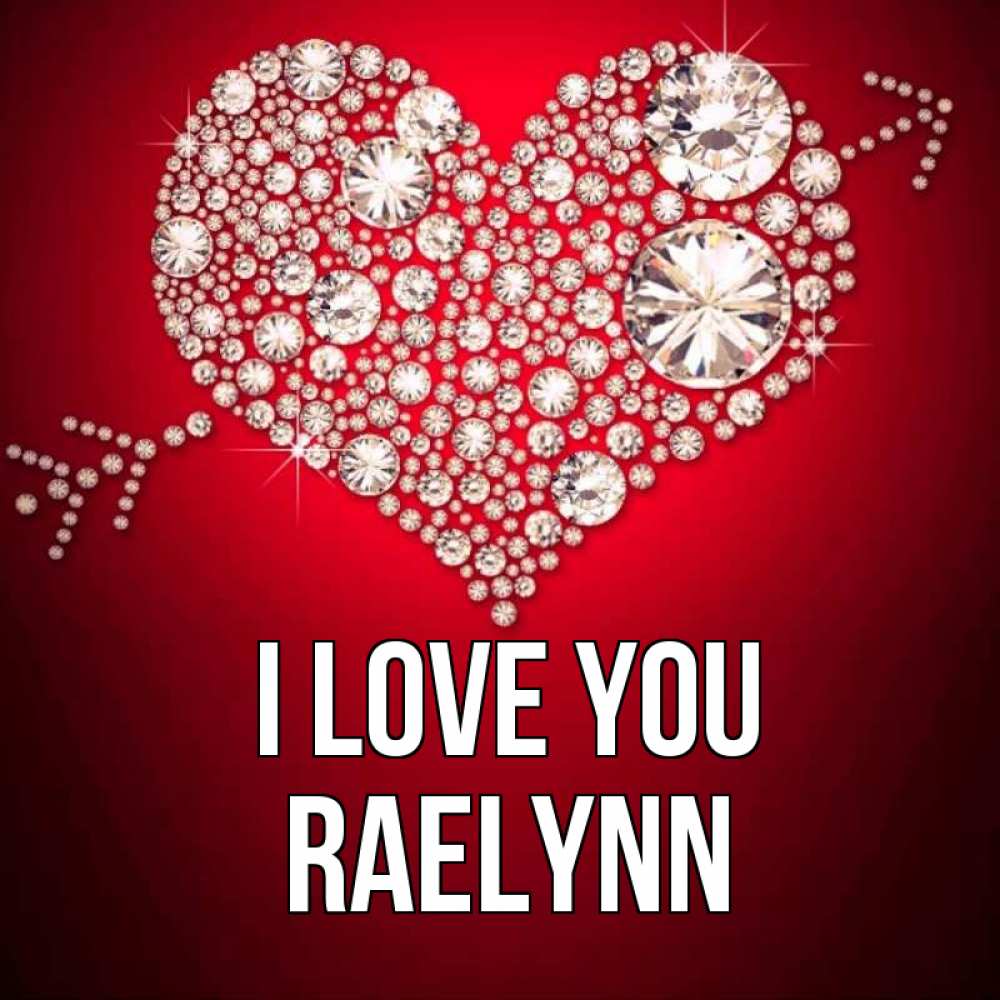 Greetings card с именем, Raelynn I love you стрела купидона Greetings with text for free download 