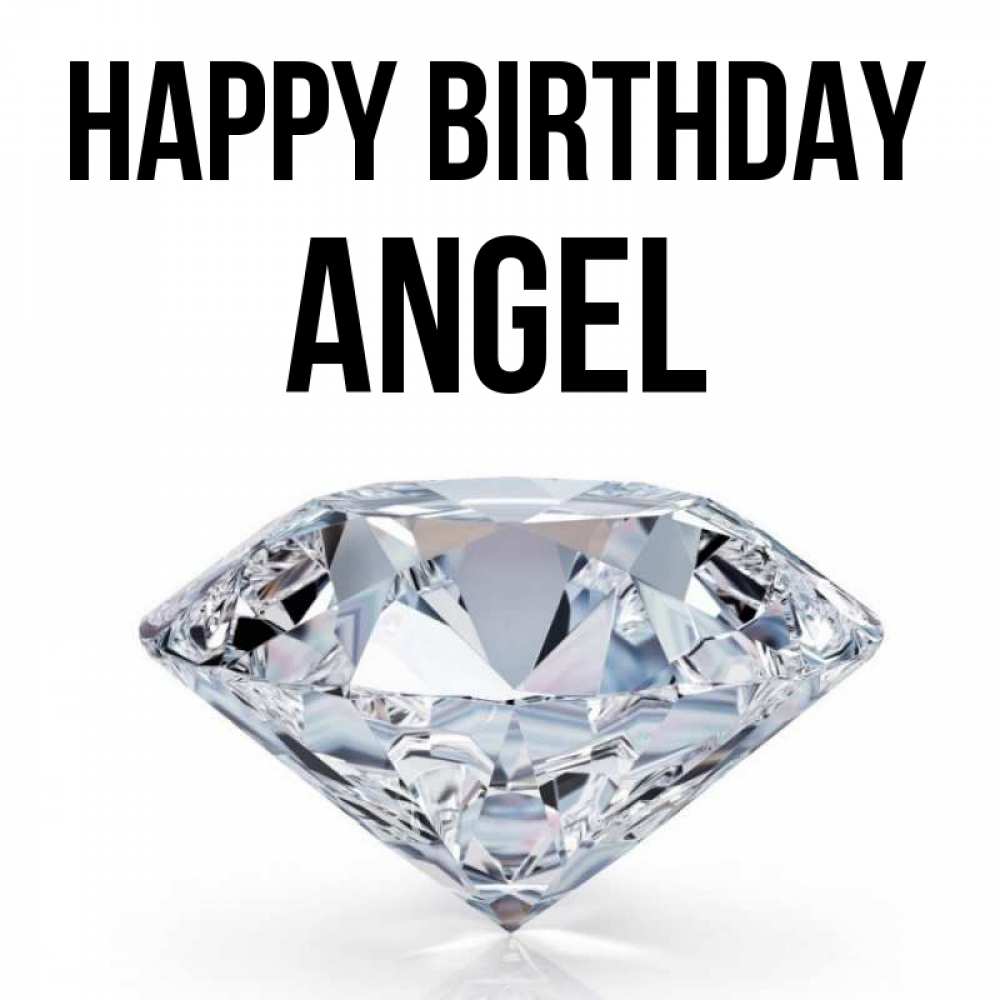 Greetings card с именем, Angel Happy Birthday к пожеланием быть богатым Greetings with text for free download 