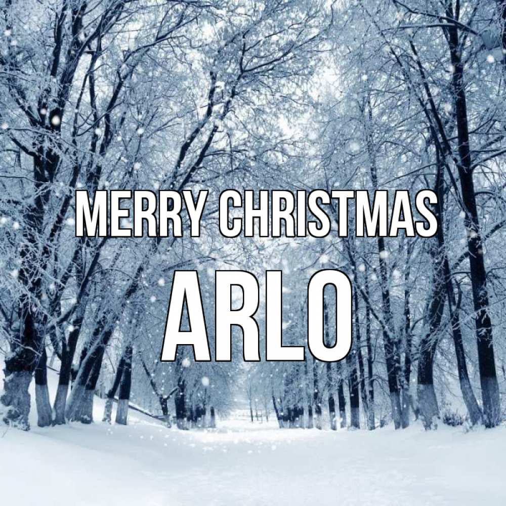 Greetings card с именем, Arlo Merry Christmas снег, лес, парк Greetings with text for free download 