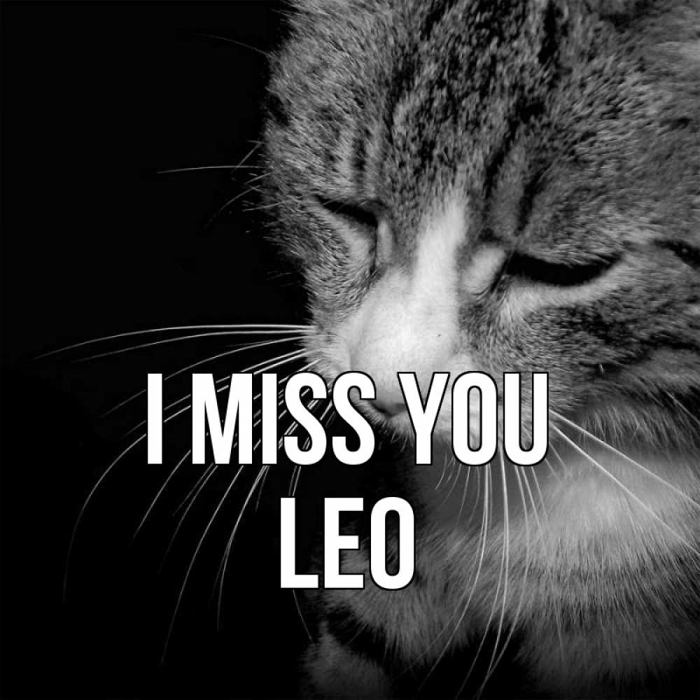 Greetings card с именем, Leo I miss you мне скучно Greetings with text for free download 