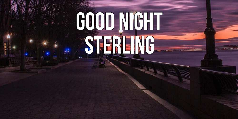 Greetings card с именем, Sterling Good night фонари на фоне реки Greetings with text for free download 