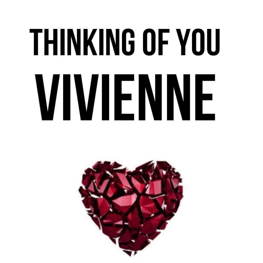 Greetings card с именем, Vivienne Thinking of you рубиновое 1 Greetings with text for free download 