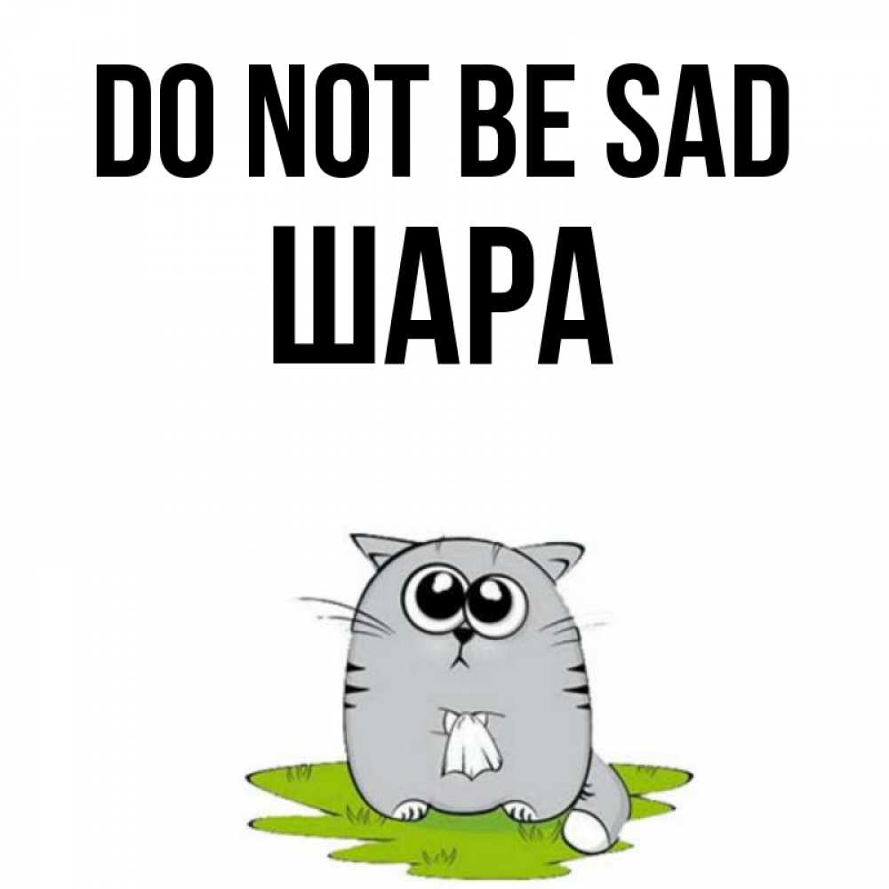 Greetings card с именем, ШАРА Do not be sad грустный котяра Greetings with text for free download 