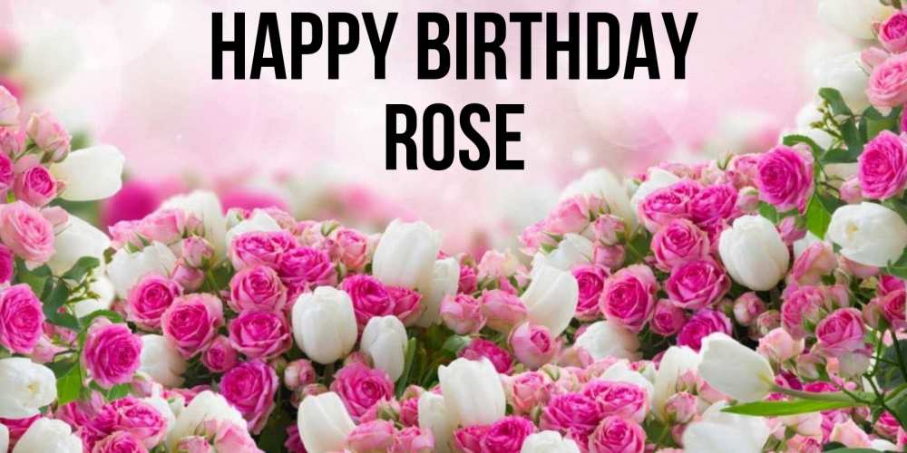 Greetings card с именем, Rose Happy Birthday открытка с разными розами Greetings with text for free download 