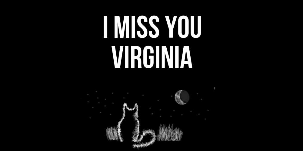 Greetings card с именем, Virginia I miss you кот Greetings with text for free download 