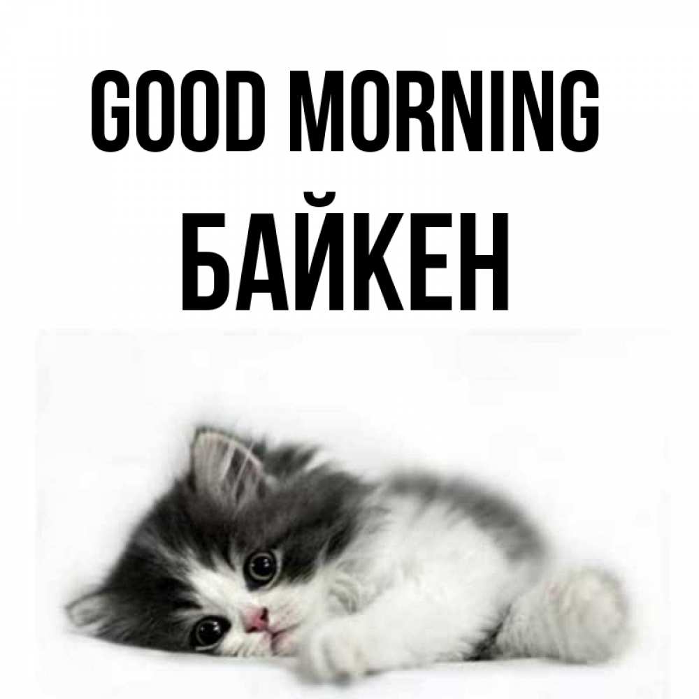 Greetings card с именем, Байкен Good morning кот лапки Greetings with text for free download 