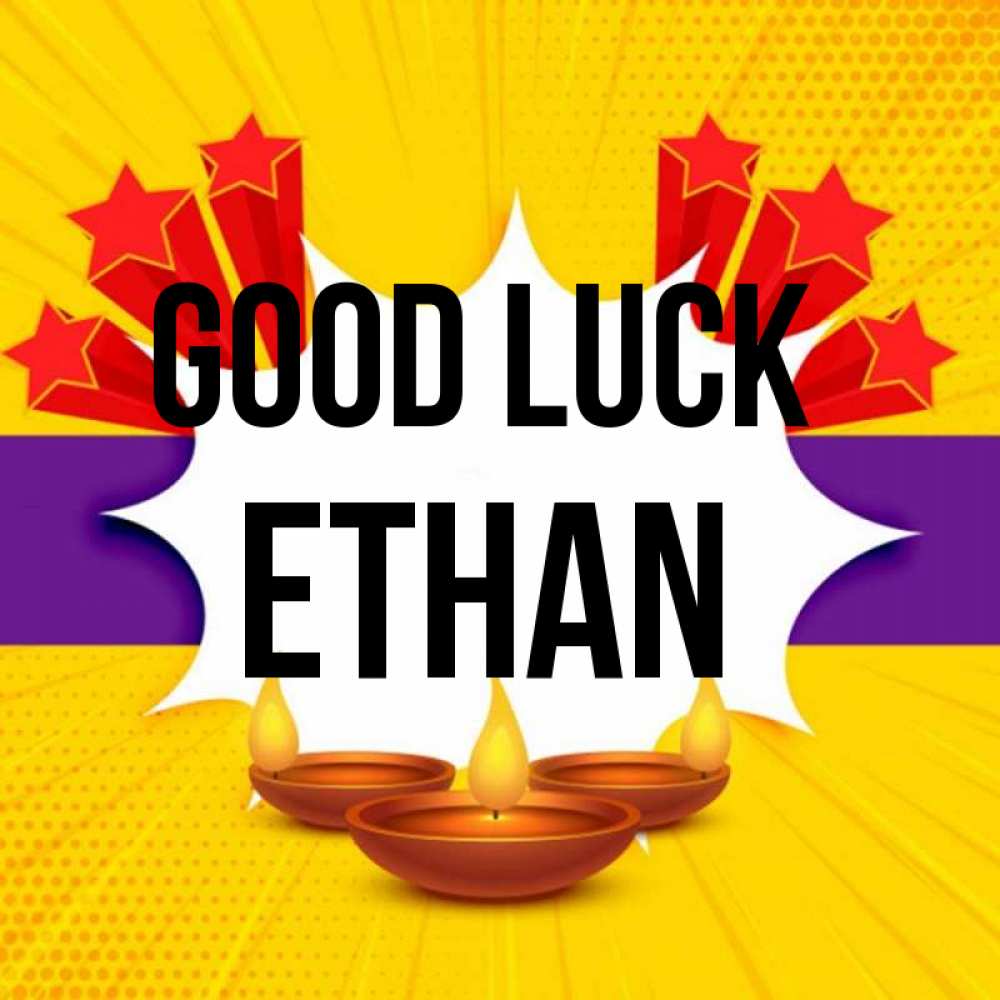 Greetings card с именем, Ethan Good luck векторное изображение Greetings with text for free download 