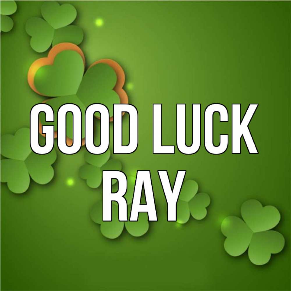 Greetings card с именем, Ray Good luck много трехлистных листочков клевера Greetings with text for free download 