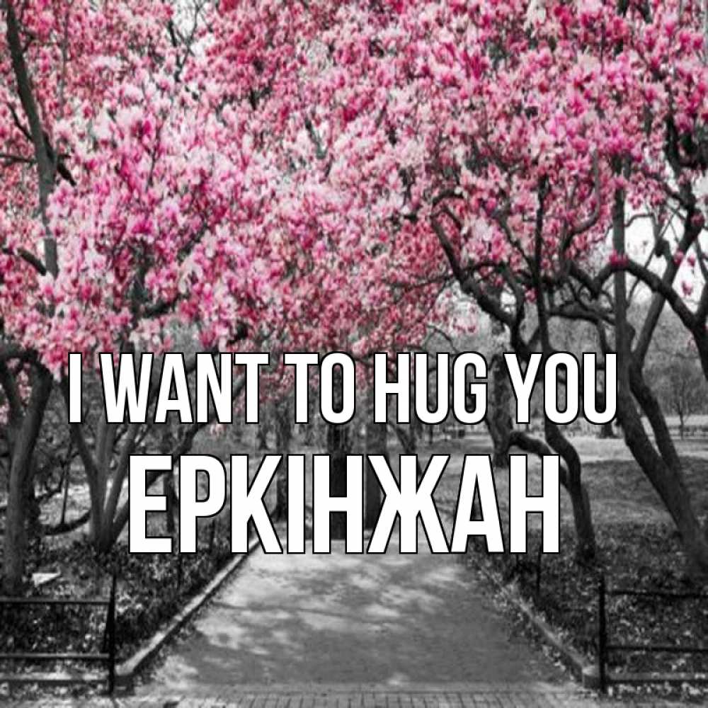 Greetings card с именем, Еркінжан I want to hug you обработанное фото Greetings with text for free download 