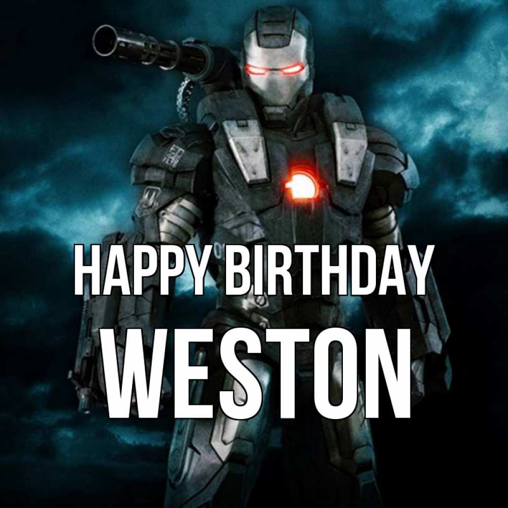 Greetings card с именем, Weston Happy Birthday марвел супергерой в новом костюме Greetings with text for free download 