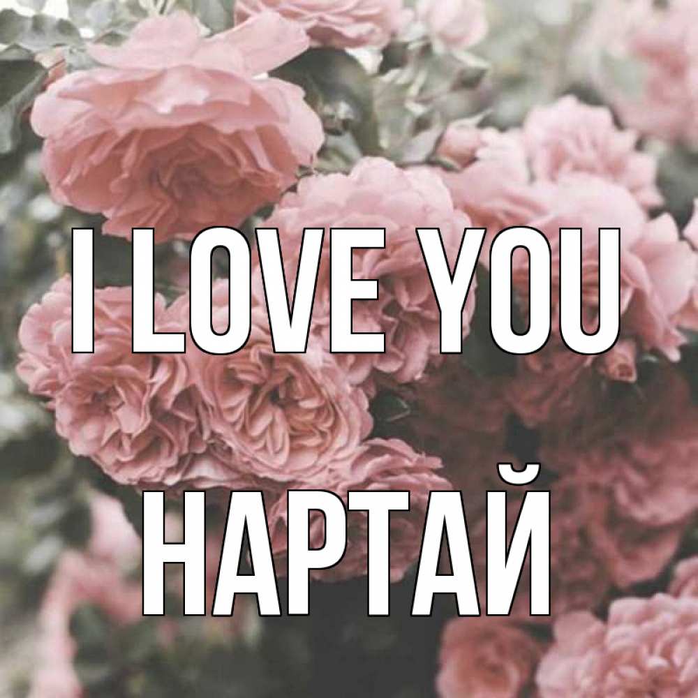 Greetings card с именем, Нартай I love you розы 3 Greetings with text for free download 