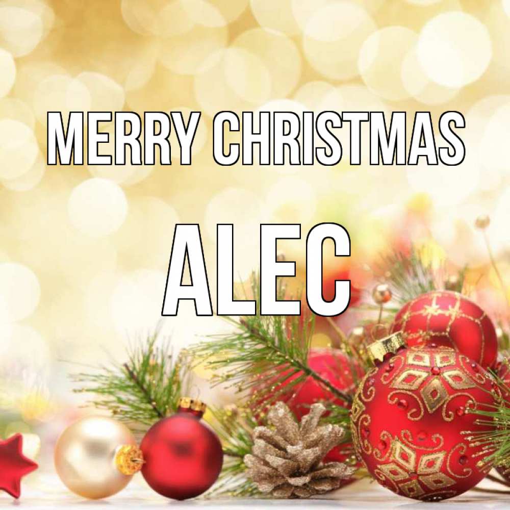 Greetings card с именем, Alec Merry Christmas с рождеством Greetings with text for free download 