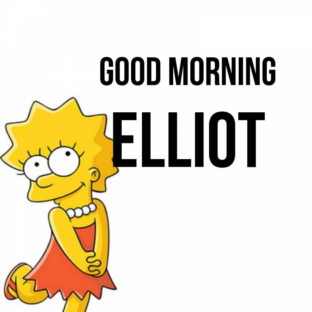 Greetings card с именем, Elliot Good morning в платье и ожерелье Greetings with text for free download 