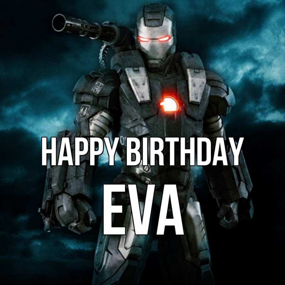 Greetings card с именем, Eva Happy Birthday марвел супергерой в новом костюме Greetings with text for free download 