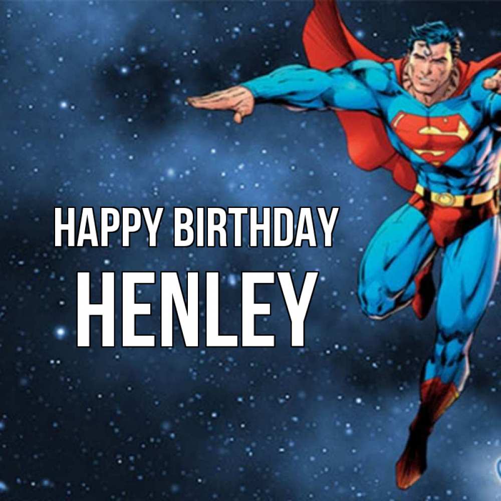 Greetings card с именем, Henley Happy Birthday супергерой Greetings with text for free download 