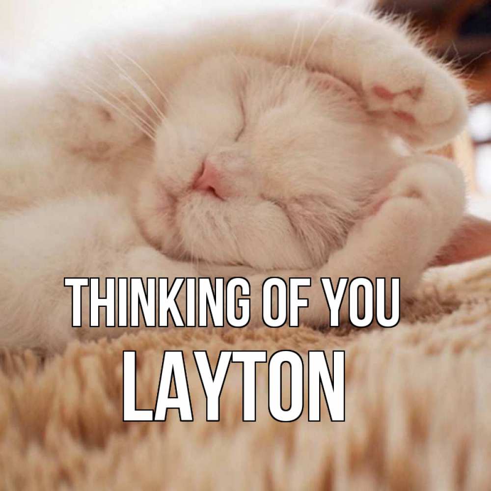 Greetings card с именем, Layton Thinking of you для любимой девушки милота Greetings with text for free download 
