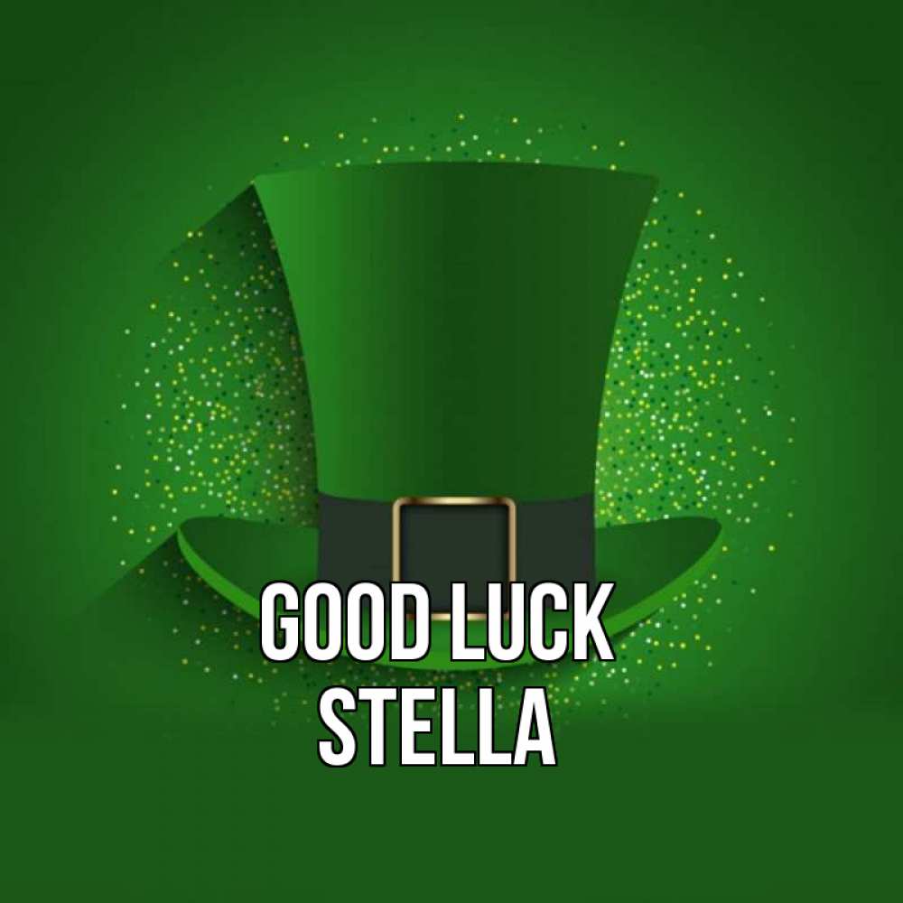 Greetings card с именем, Stella Good luck фокусник Greetings with text for free download 