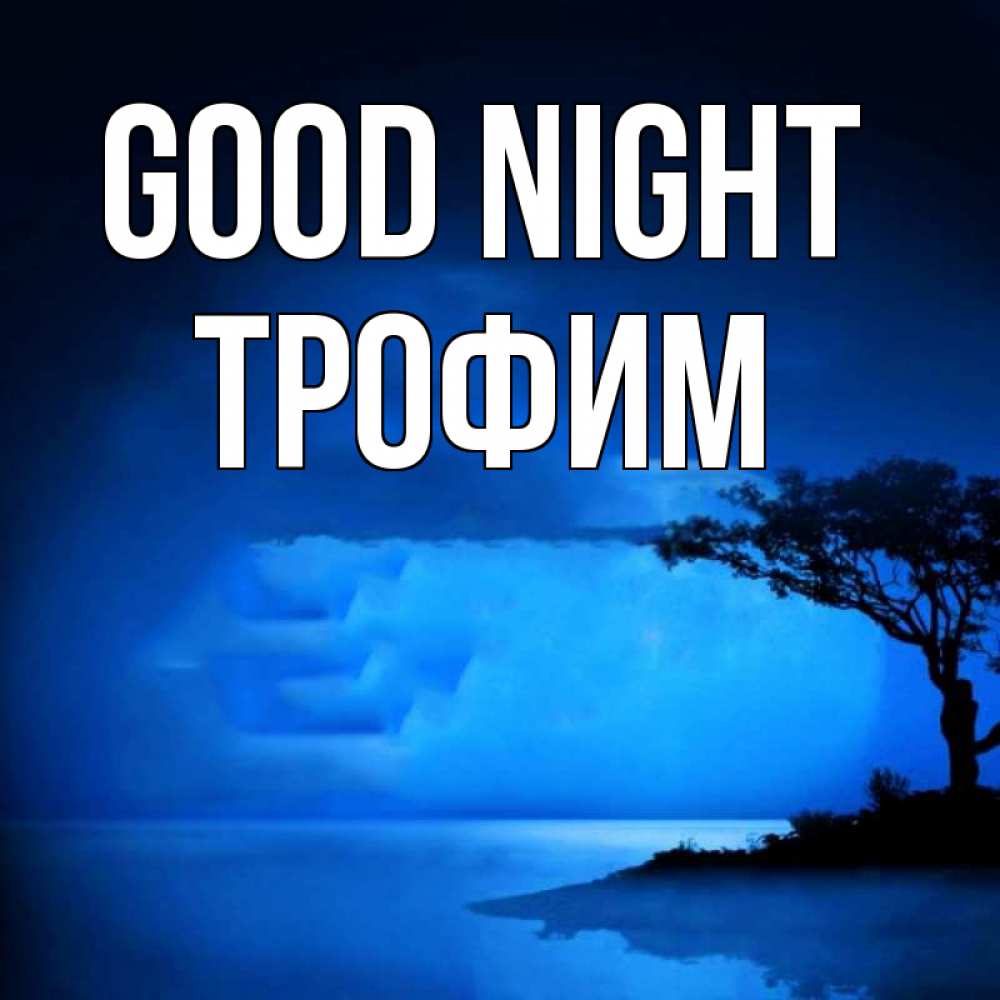 Greetings card с именем, Трофим Good night ночное побережье Greetings with text for free download 