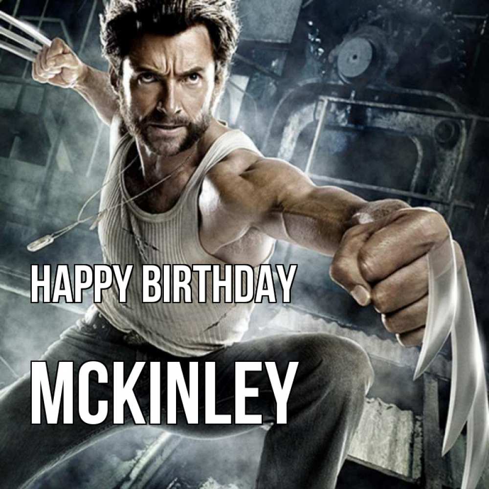 Greetings card с именем, Mckinley Happy Birthday супергерой в ярости Greetings with text for free download 