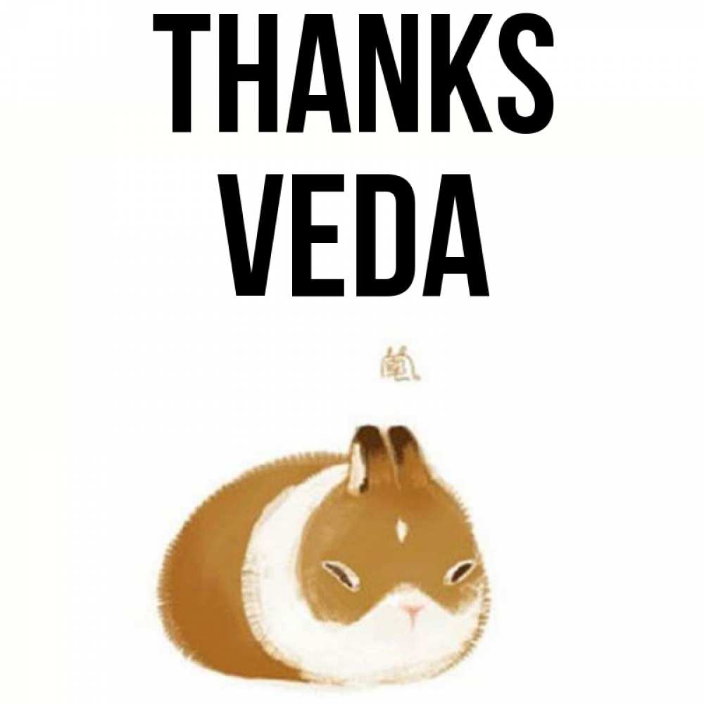 Greetings card с именем, Veda Thanks коричнево белый домашний питомец Greetings with text for free download 